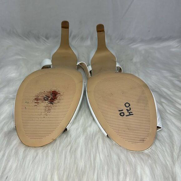 Alex Marie Samara White Leather T-Strap Heels Sz 10 - Picture 6 of 6